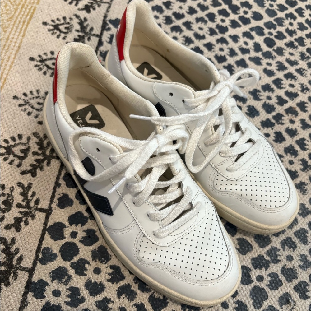 Veja White and Black Athletic Shoes